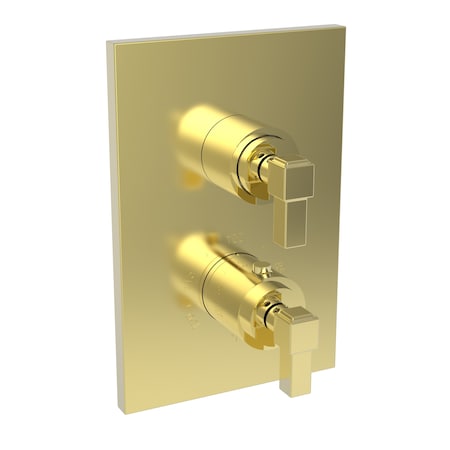 Newport Brass 1/2" Square Thermostatic Trim Plate With Handle in Forever Brass (Pvd) 3-3143TS-01